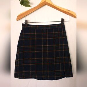 Hollister 90's Navy and Red Plaid A-Line Skirt School Girl Skirt X small